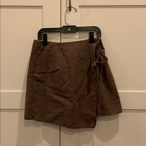 Army Green Tie Wrap Skirt